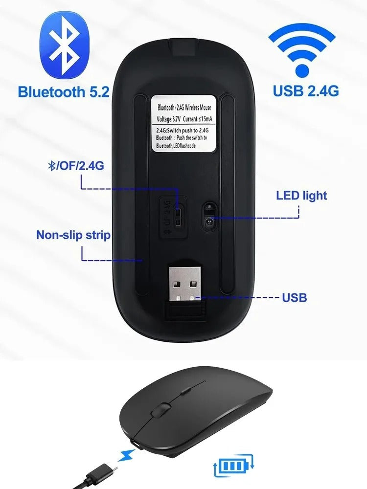 Wireless Dual-Mode RGB Rechargeable Mouse