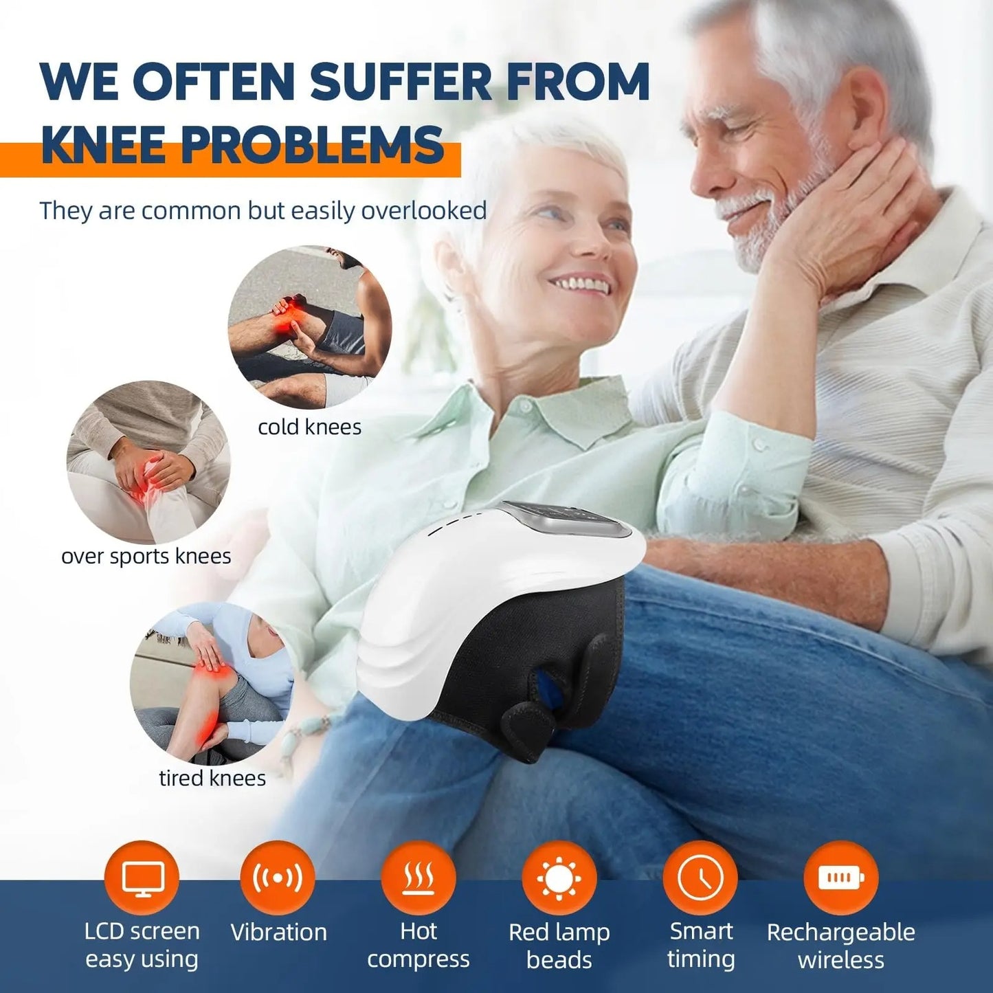 Smart Cordless Knee Massager Vibration Air