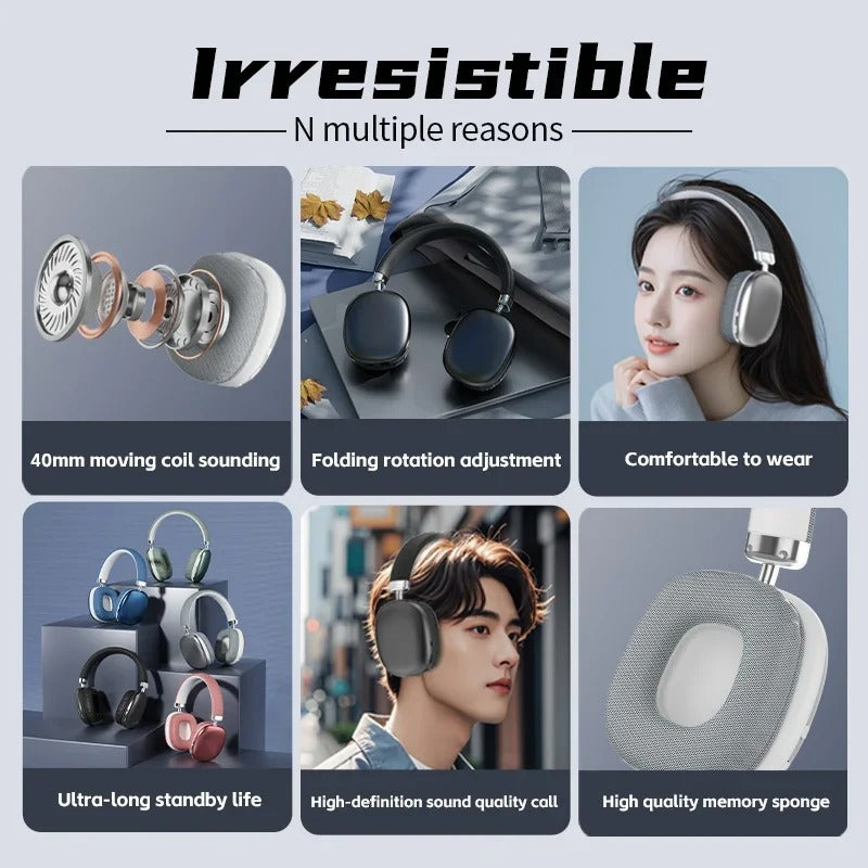 Wireless Over-Ear Bluetooth Headset for Smartphones